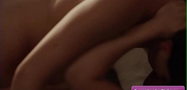  Sensual hot lesbian teens Sabina Rouge, Jessie Saint eating pussy and reach amazing orgasms